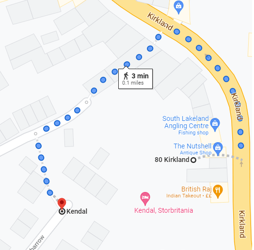 Intro Kendal Physio 1 walking route from kirkbarrow