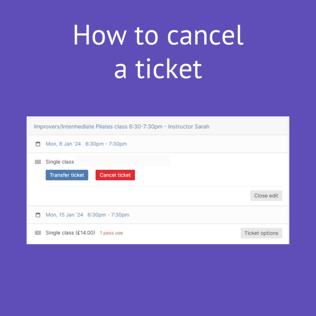 Cancel a ticket on Book When