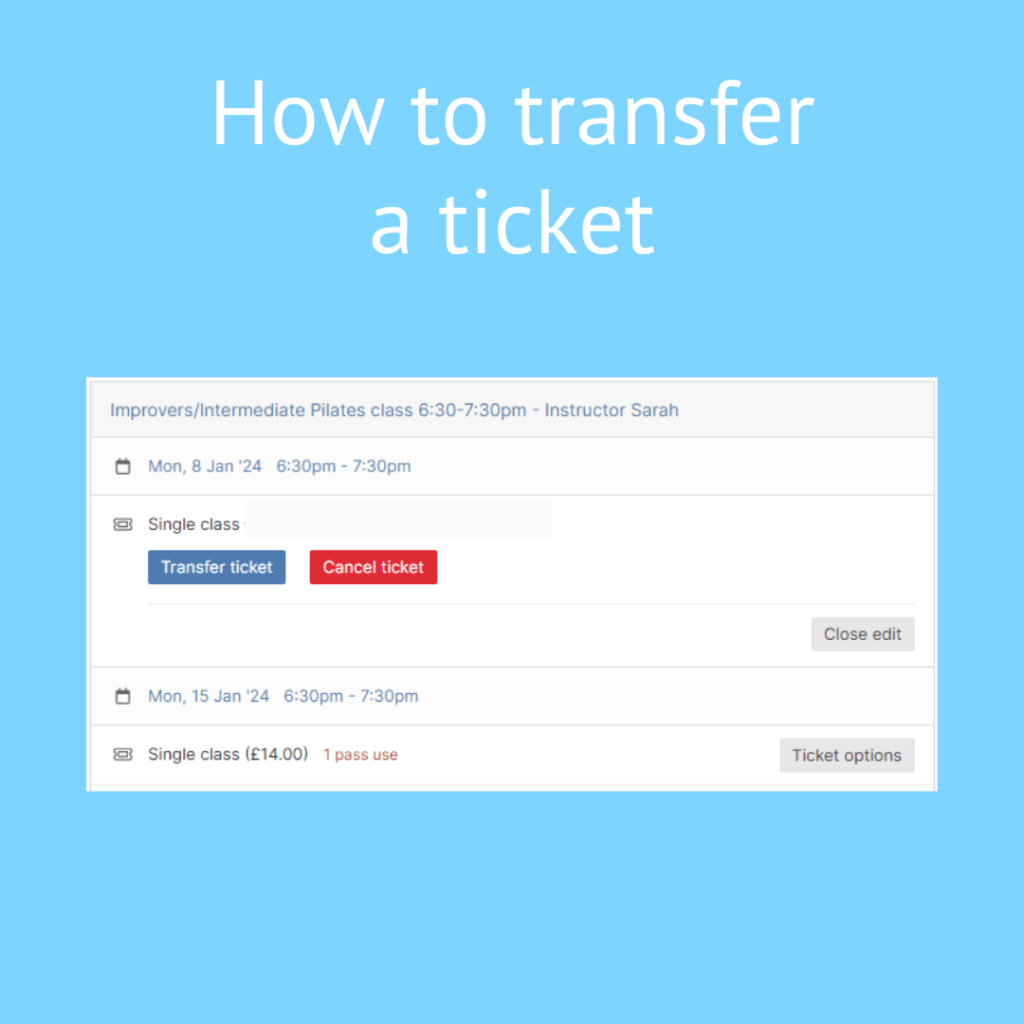 Transfer a ticket on Book When